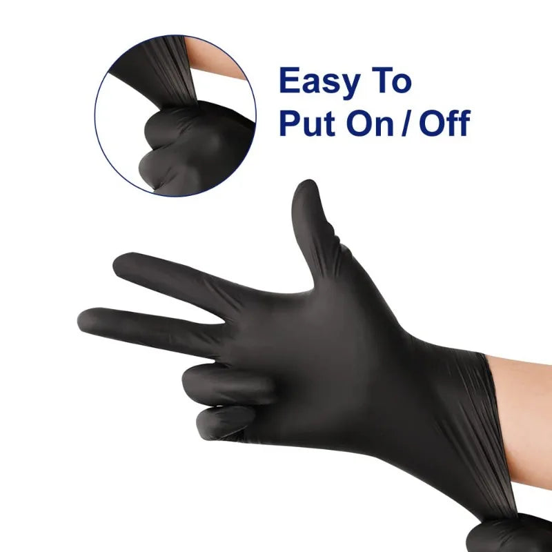 30/60/100PCS Disposable black nitrile gloves,waterproof black nitrile gloves for household cleaning,kitchen cooking tools