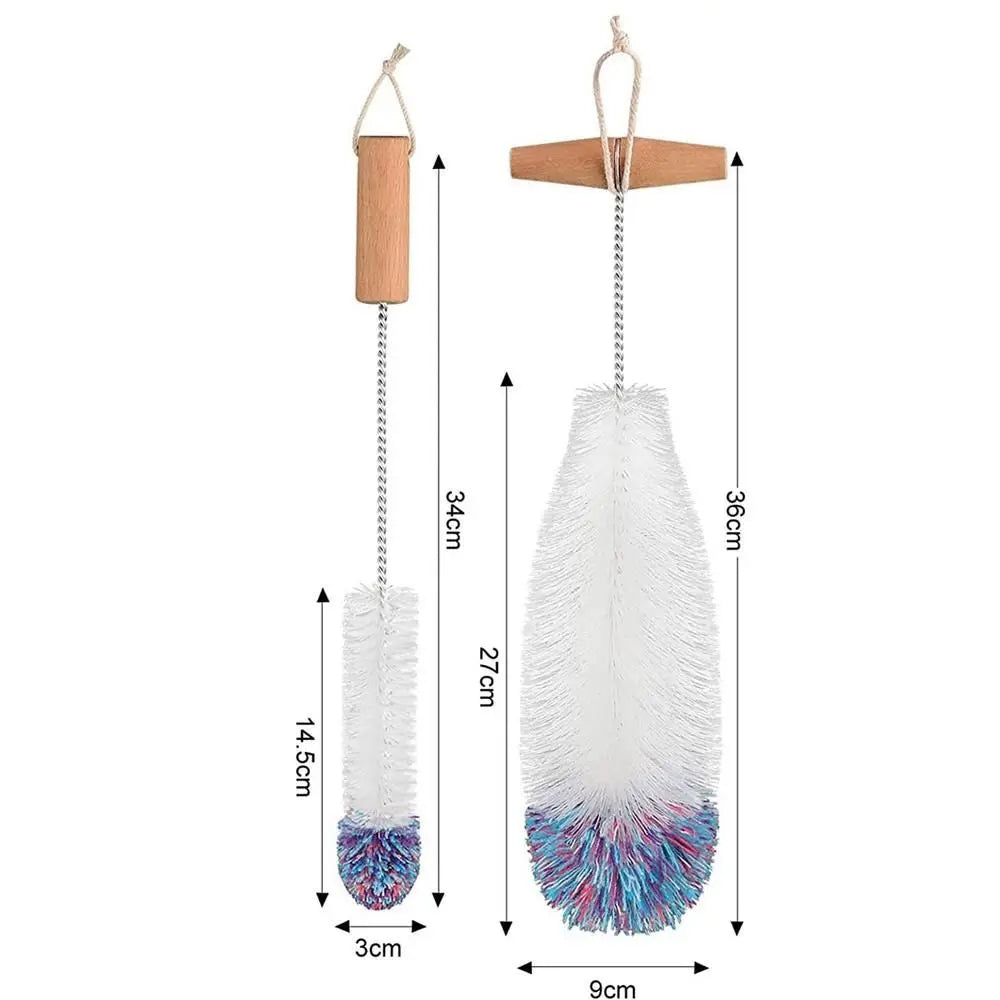 Soda Stream Bottle Brush With Beechwood Handle Glassware Jars Cleaner Kitchen Cleaning Tool Drink Wineglass Cup Cleaning Brush