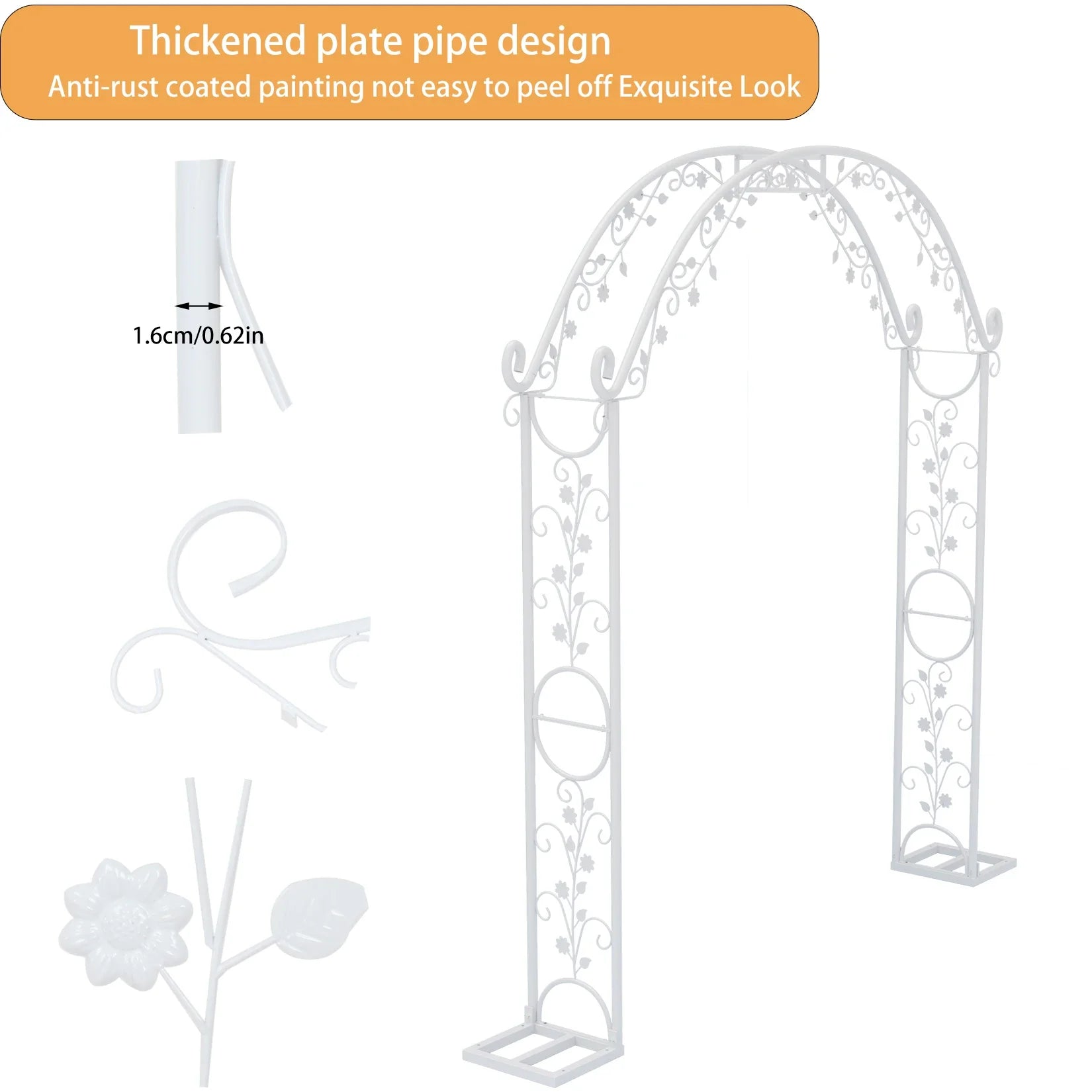 Heavy Duty Metal Wedding Arch, Garden Arbor, Trellis, Archway, Pergola, Balloon Decor Backdrop Stand