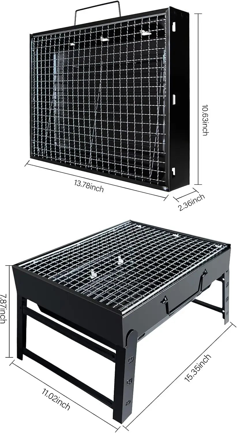 Portable Folding BBQ Grill, Compact and Lightweight Charcoal Grill, Easy to Assemble and Carry, Ideal for Outdoor Cooking