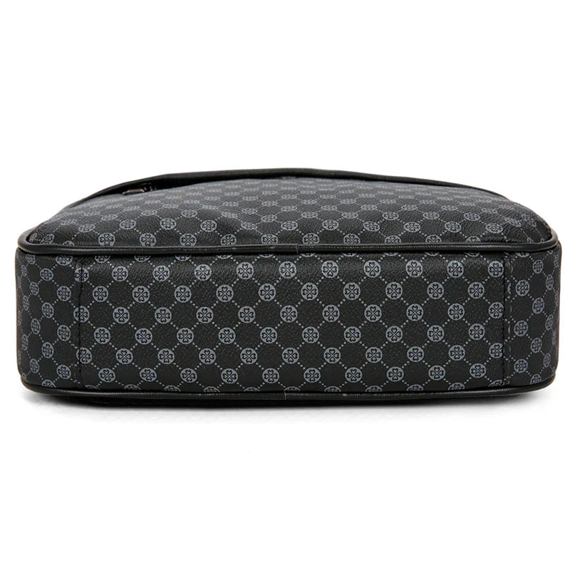 Casual Lightweight Business Shoulder Bags for Men PU Leather Messenger Bag Comfortable Wide Strap Crossbody Bags Designer Male