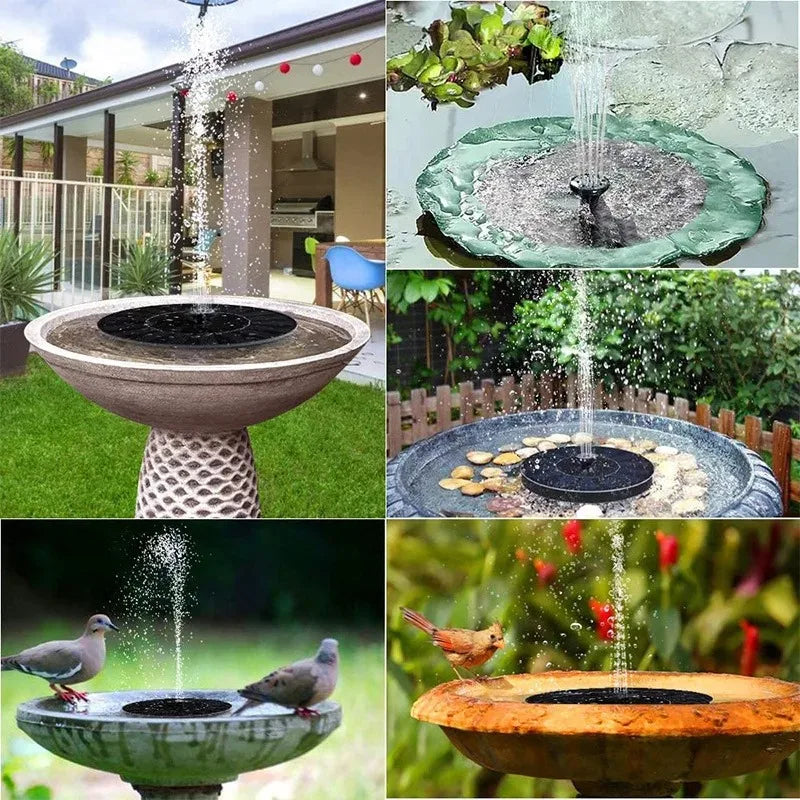 New Mini Solar Water Fountain Pool Pond Waterfall Fountain Garden Supplies Decoration Outdoor Solar Powered Fountain Bird Baths