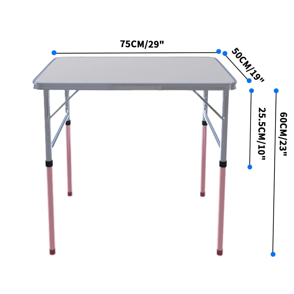 Folding Table Heavy Duty Table Camping Party Picnic Dining Garden,Portable Folding Camping Table, 2.5ft Adjustable Height Table