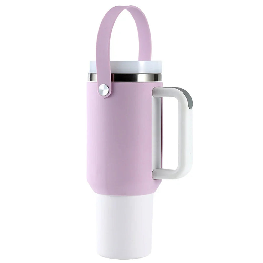 Portable Water Bottle Protective Sleeve Silicone Water Bottle Holder Bag  Bottle Carrier Sleeve with Handle for Stanley 40oz Cup