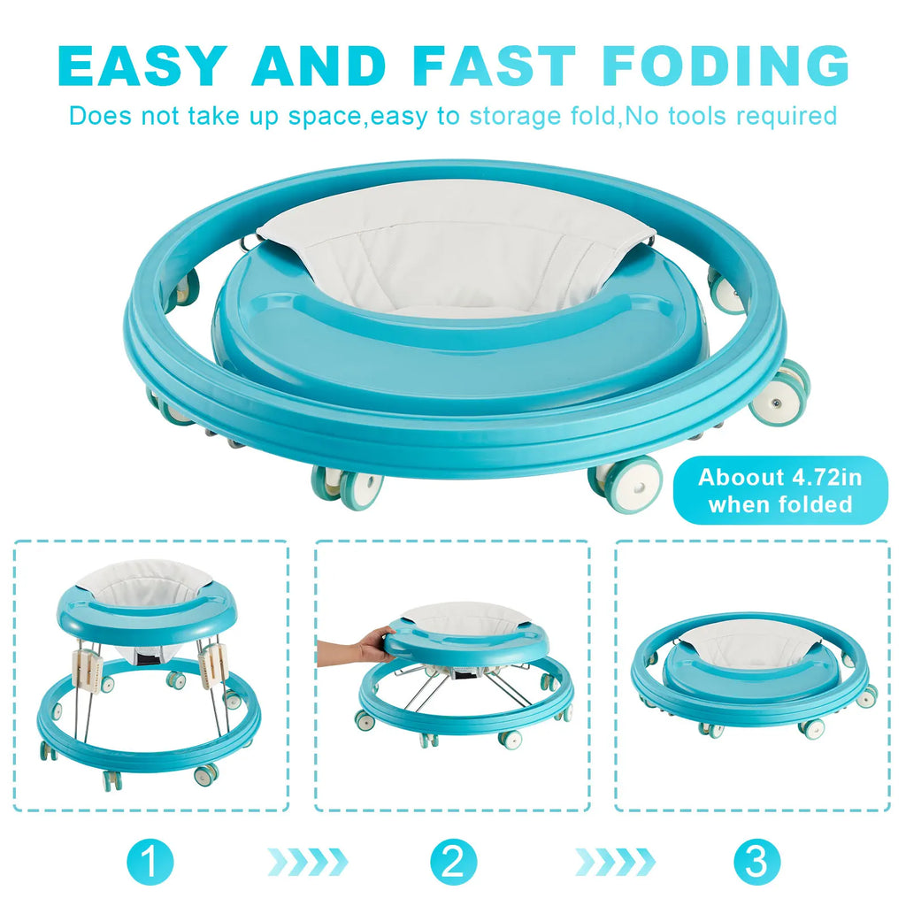 Baby Walker, Upgareded Anti-Collision Baby Walkers for Boys 6 Months with 5 Level Height Adjustable