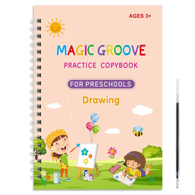 Magic Copybook Drawing Toys for Kids Montessori Reusable Pen Control Training Writing Sticker Learning Educational Toy Children