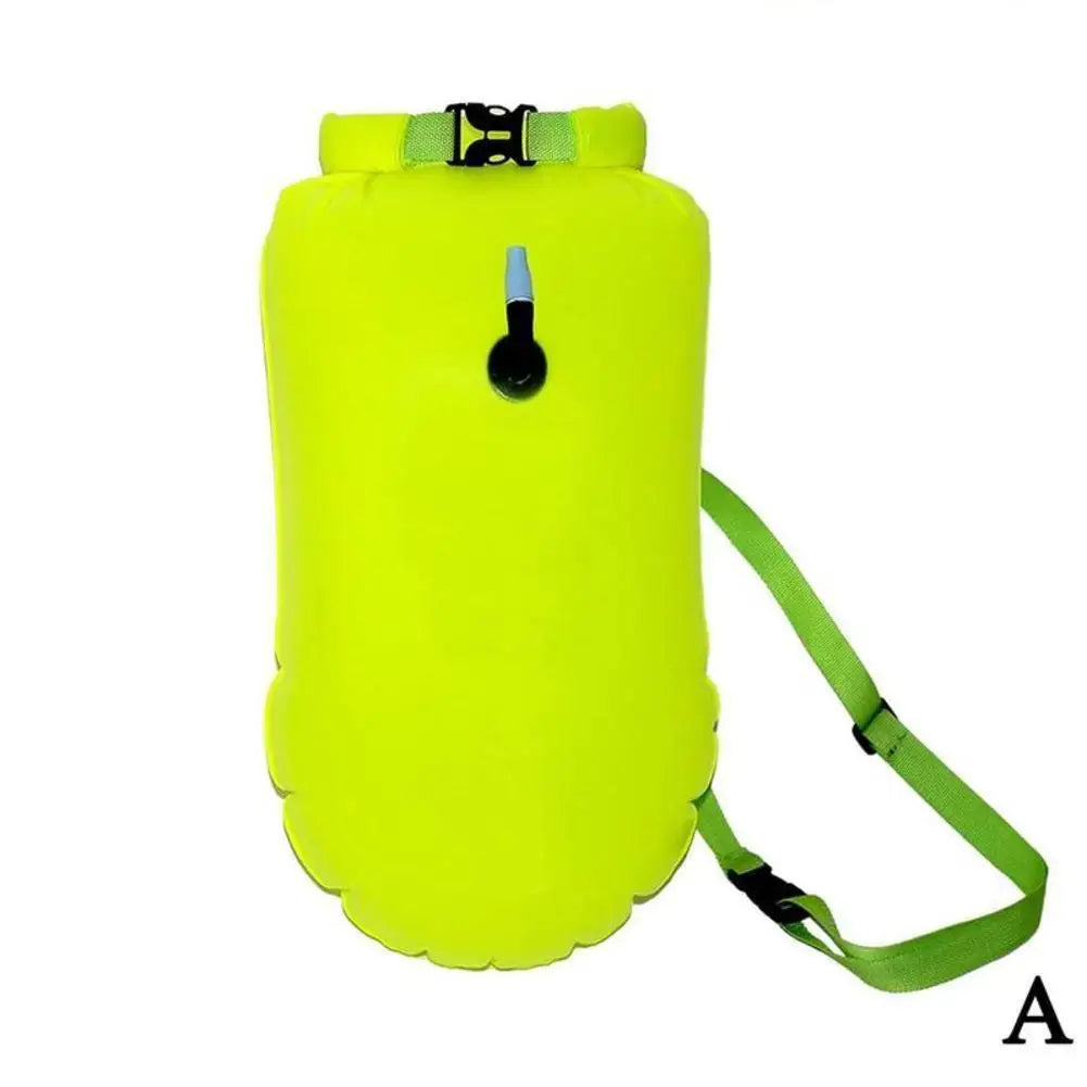 Inflatable Open Swimming Buoy Tow Lightweight Swimming Air Bag Storage With Waist Belt Water Sport Swimming Storage Float Tools