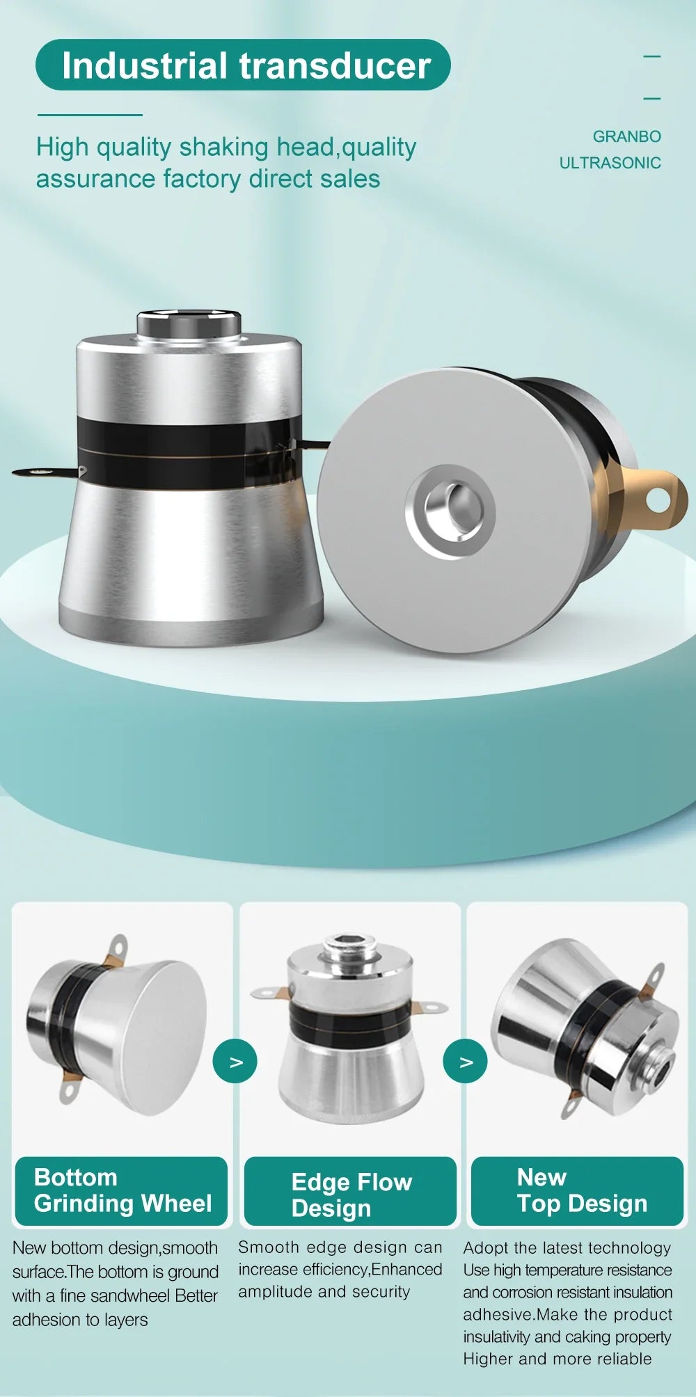 Granbosonic Ultrasonic Cleaner 800ML 1L 40KHz 35W 60W Easy Operation Jewelry Glasses Makeup Washer Bath New Design