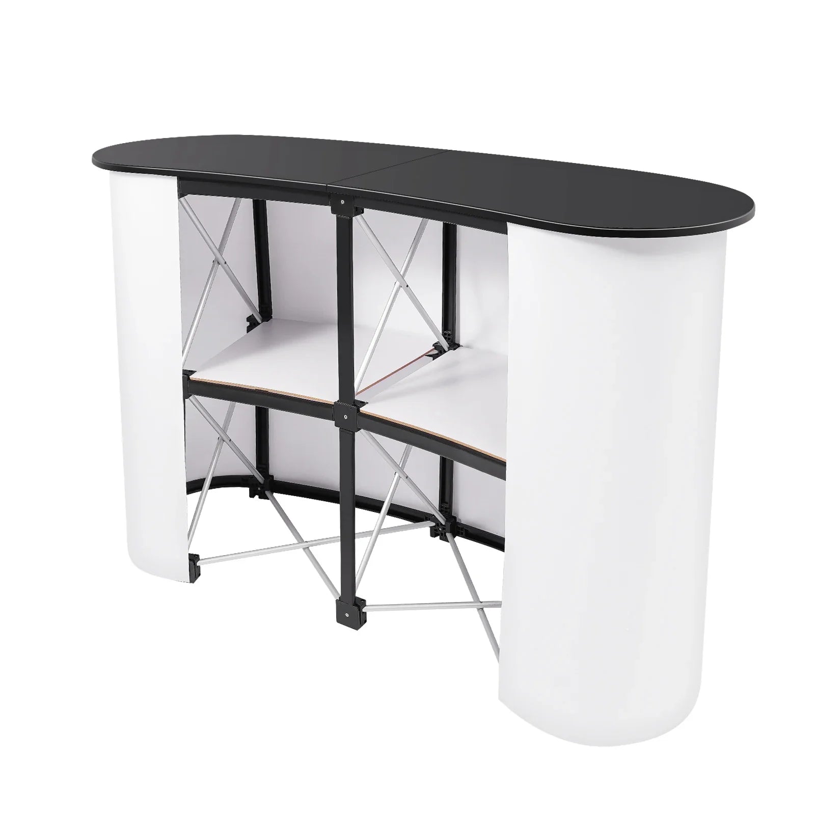 Foldable Tradeshow Table Exhibition Countertop Podium Promotion Table Office Reception Desk School Lecture Table