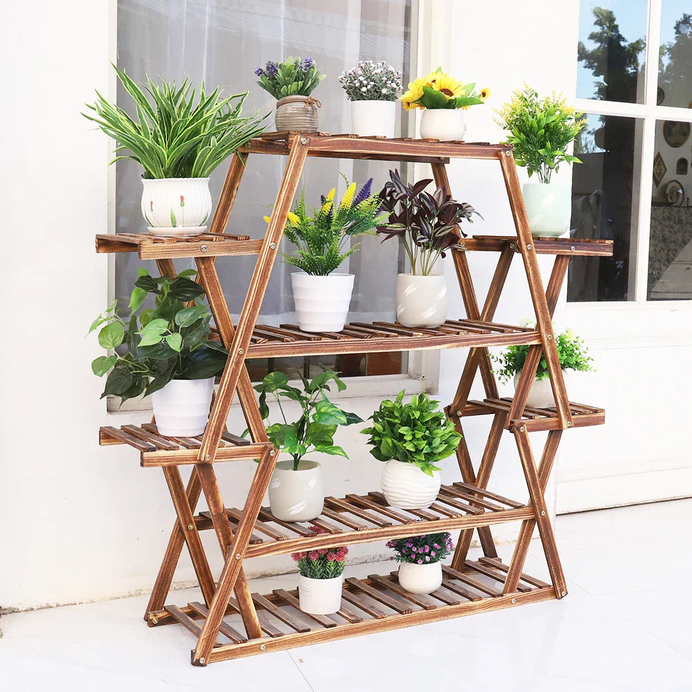 Extra Large Wood Flower Rack, 8 Tier Plant Stand, Bonsai Shelf, Display Rack, Indoor and Outdoor