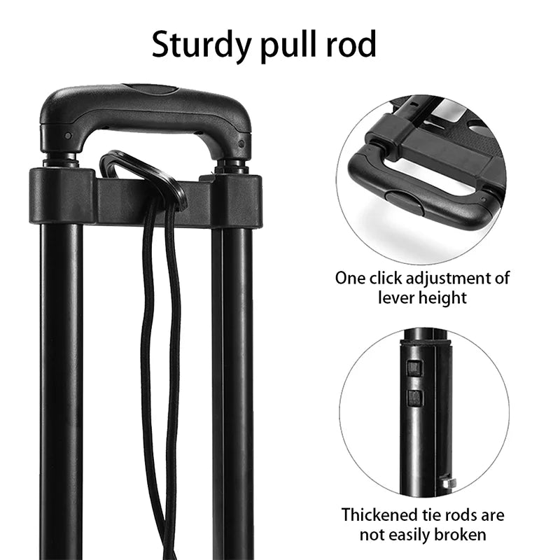 Folding Luggage Cart Wheel Trolley 35kg Heavy Duty Barrow Portable Hand Sack Magic Trailer for Home Travel Shopping