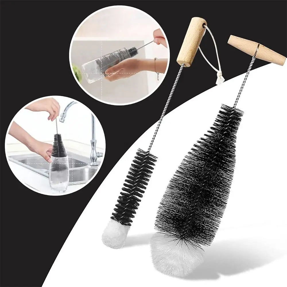 Drink Wineglass Bottle Cup Cleaning Soda Stream Bottle Brush With Beechwood Handle Glassware Jars Cleaner Kitchen Cleaning Tool