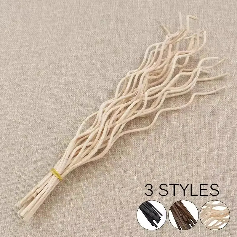20Pcs Long Wavy Rattan Reed Diffuser Sticks Fragrance Diffuser Replacement Refill Air Freshener Home Fragrance Accessory