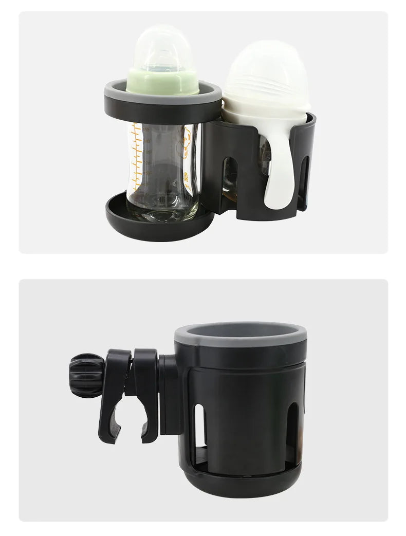 Stroller Cup Holder Phone Support Milk Bottle Drink Cup Holder Conversion 2 Cups for Universal Pram Baby Stroller Accessories
