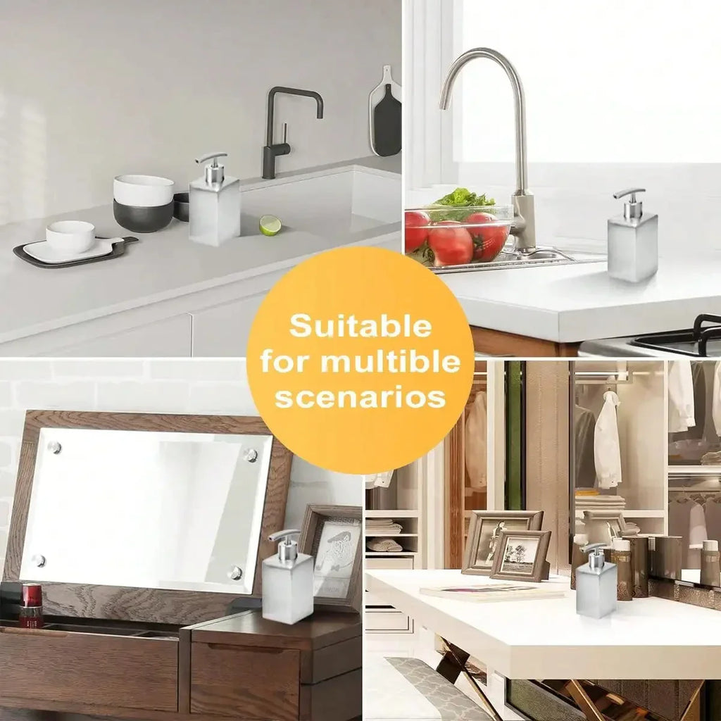 Leeseph Stainless Steel Soap Dispenser, Refillable Pump Bottles Liquid Soap Dispenser, for Kitchen Sink, Countertop, Bathroom