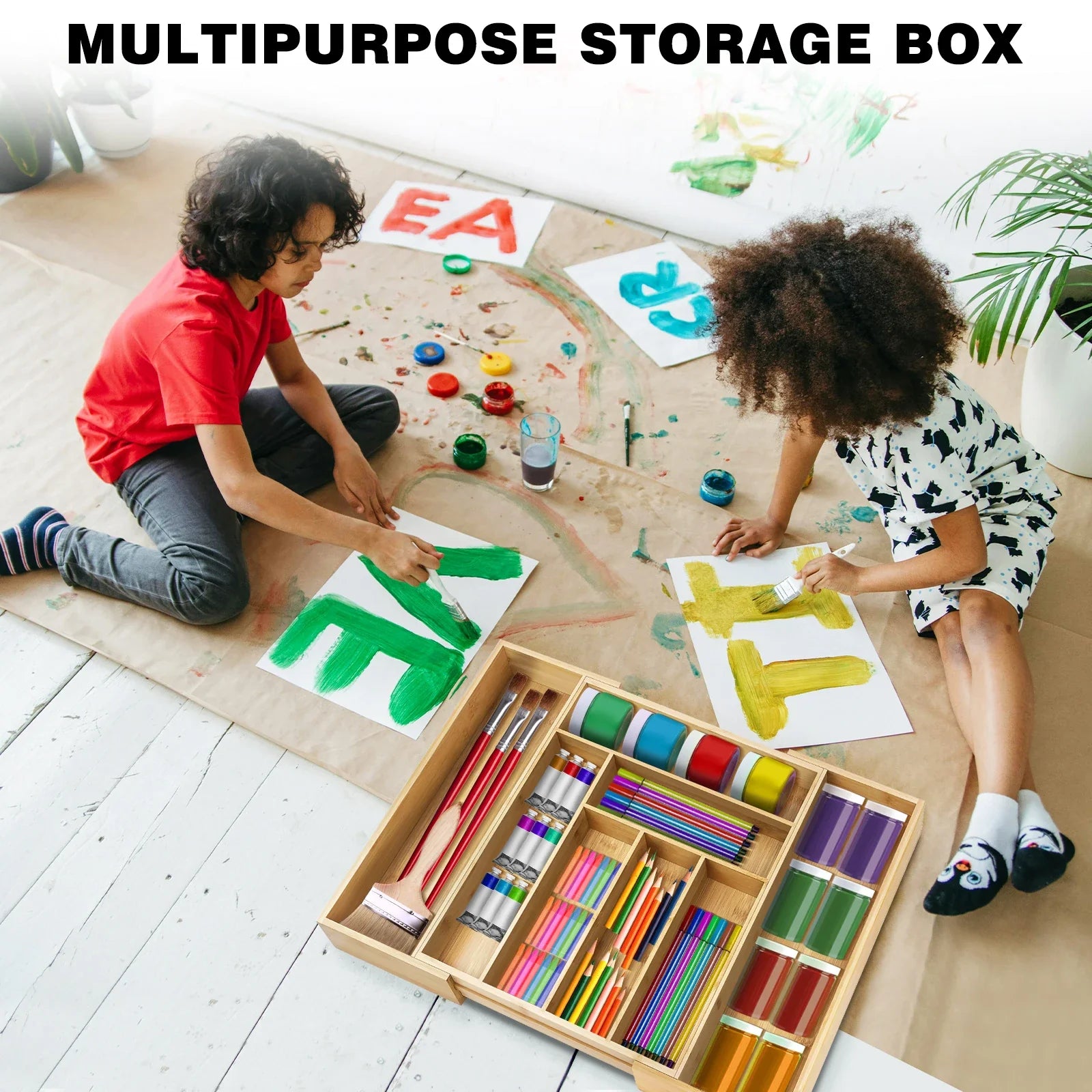 Kitchen Cutlery Drawer Organizer with 6 - 8 Compartments, Ideal Storing Knives, Forks and Other Utensils Cutlery Organizer Tray