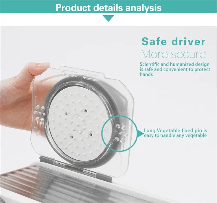 LMETJMA Ultra Sharp Mandoline Slicer Upgraded Vegetable Slicer Kitchen Adjustable Thickness Food Cutter Slicer Dicer KC0450