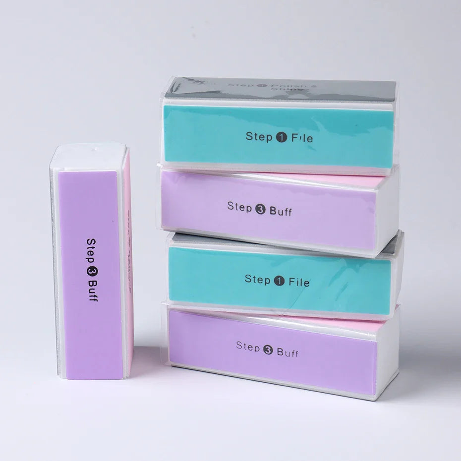 4 Sides Sponge Nail Buffers Colorful Sanding Buffing Block Grinding Polishing Nail File 4 Sided Professional Nail Manicure Tool
