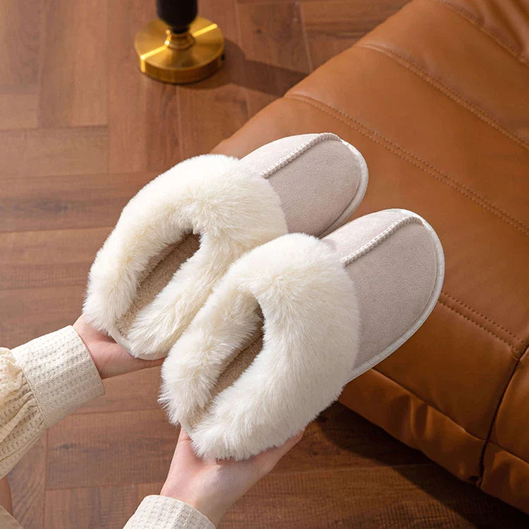 Furry Home Slippers Women 2024 Winter Designer Shoes Ladies Flats Casual Warm Plush House Fur Slides Couple Footwear Large Size