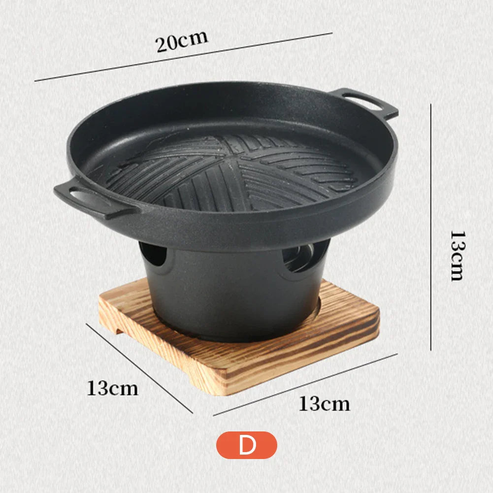 Mini Barbecue Stove Detachable Japanese Alcohol Stove Non-stick BBQ Grill Furnace Roasting Meat Tool for Picnic Camping Stove