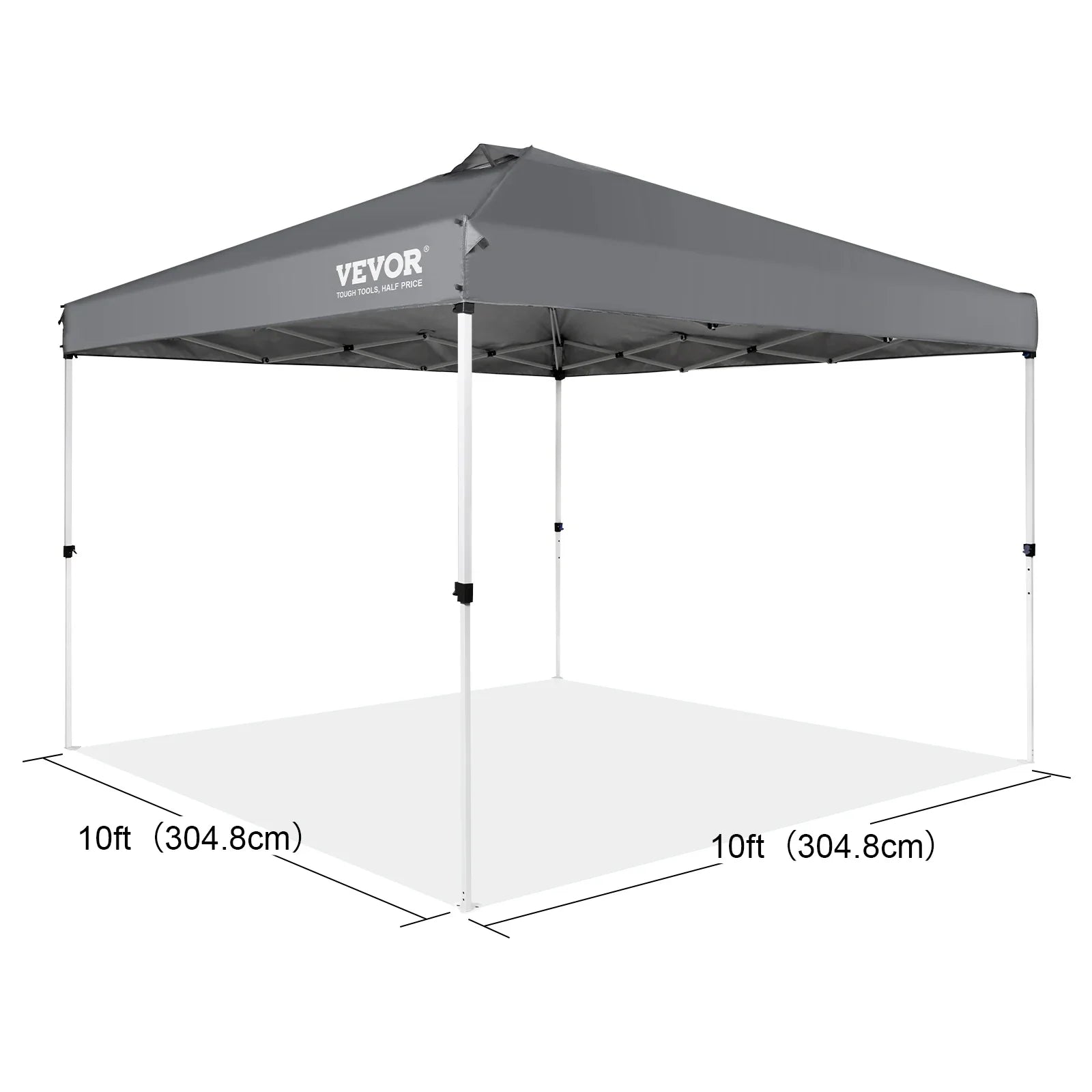 VEVOR Pop Up Canopy Tent 250D PU Silver Coated Tarp with Portable Roller Bag and 4 Sandbags Waterproof and Sun Shelter Gazebo