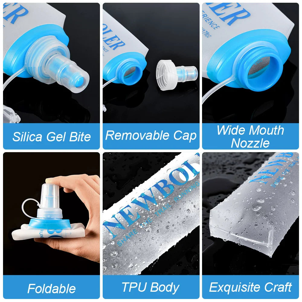 150/250/300/500/750ml Outdoor Collapsible Silicone Bite Size Water Bottle Running Camping Hiking Travel Convenient Water Bottle
