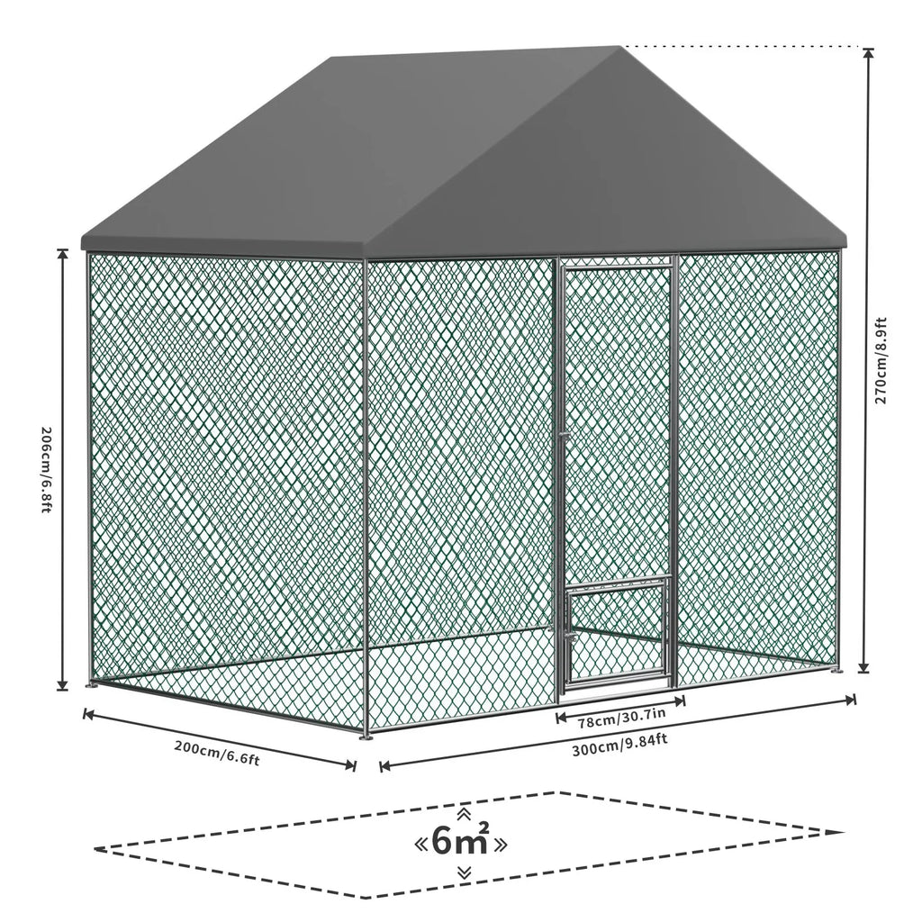 Jumbo Large Metal Chicken Coop Runs for Outdoor Yard, Walk in Chicken Cage, with Mesh and Waterproof Cover, Hen House