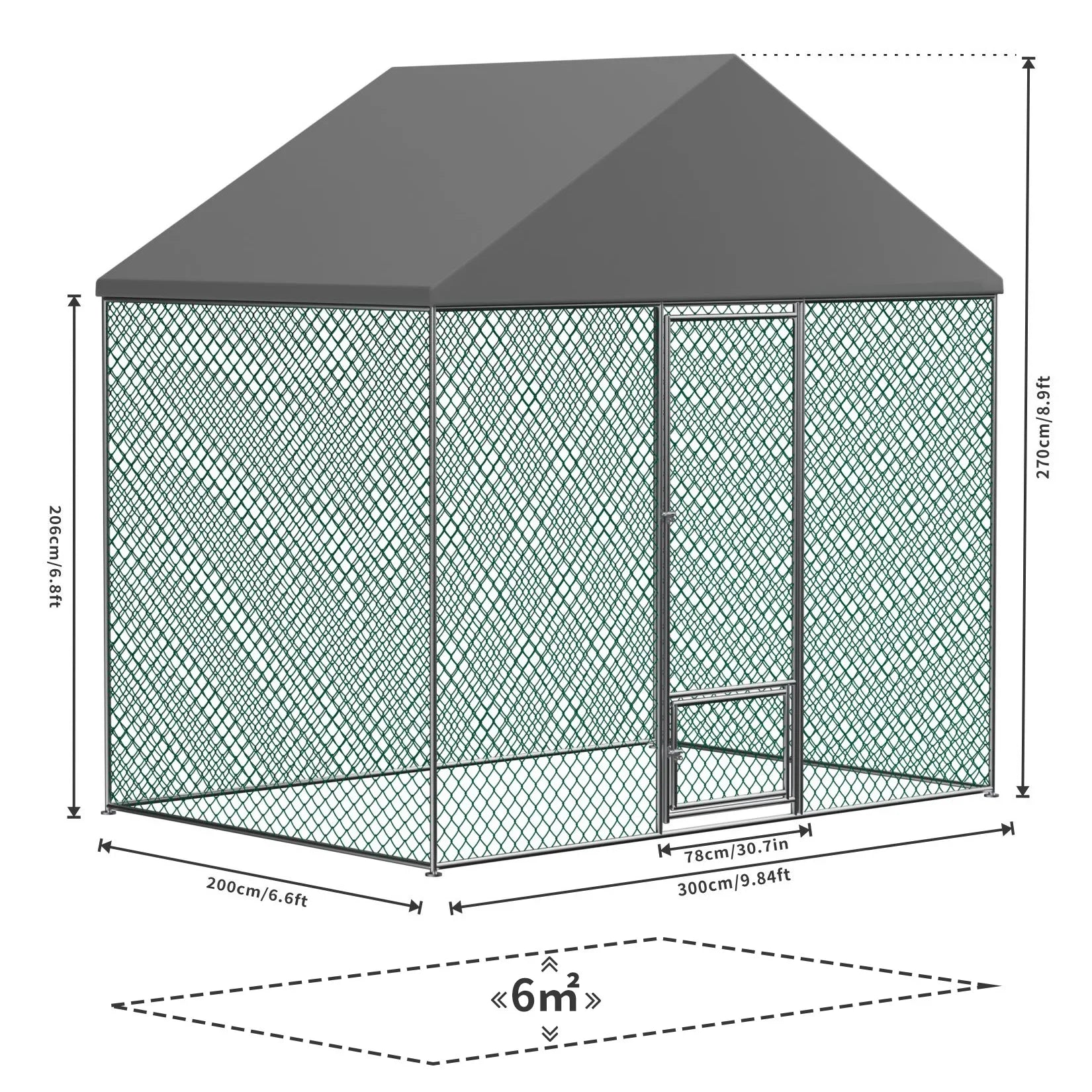 Jumbo Large Metal Chicken Coop Runs for Outdoor Yard, Walk in Chicken Cage, with Mesh and Waterproof Cover, Hen House