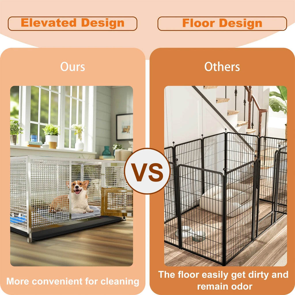 BingoPaw Stainless Steel Chicken Coop for Backyard and Farm Poultry Cage Hen House with Cover and Feeding Door