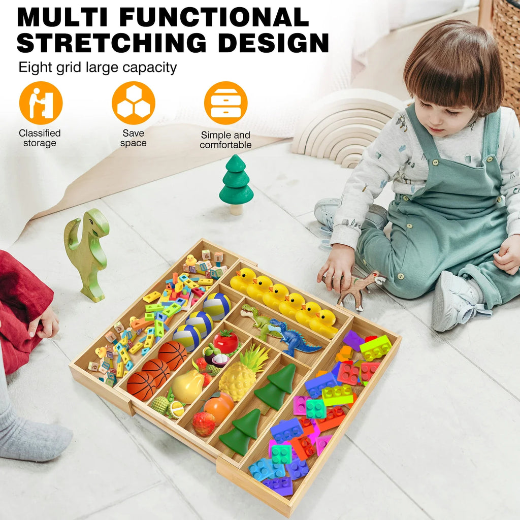 Kitchen Cutlery Drawer Organizer with 6 - 8 Compartments, Ideal Storing Knives, Forks and Other Utensils Cutlery Organizer Tray