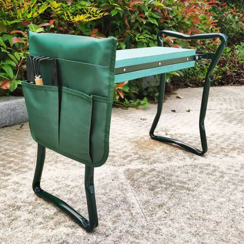 Heavy Duty Garden Kneeler Seat, Thickend Soft Eva Pad, Foldable Garden Stool Pouch, Steel Frame, Gardening Bench