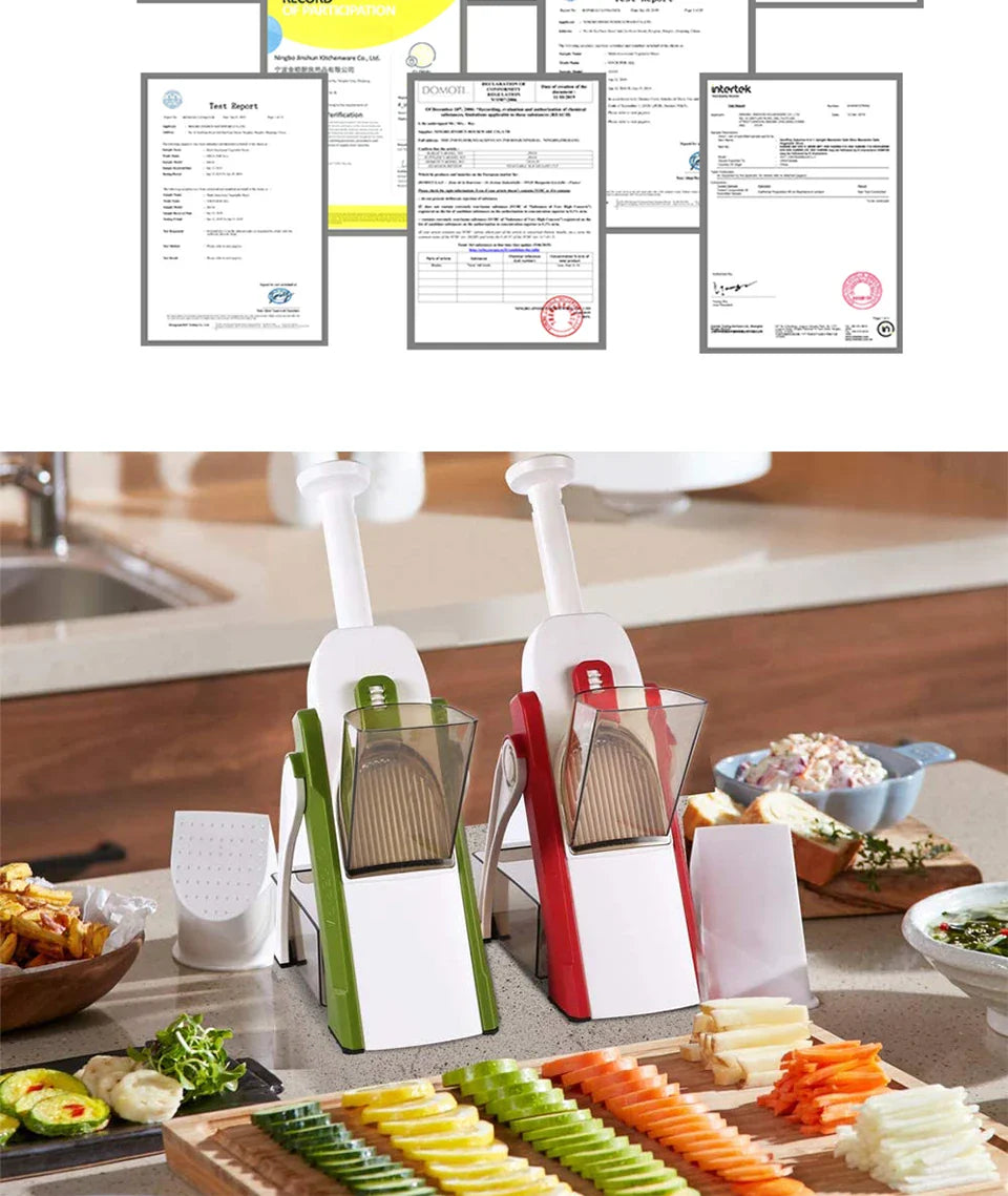 Mandoline Slicer for Kitchen, Kitchen Accessories, One for All Vegetable Slice, Food Chopper, Cutter, Dicer Fruit, French Fry, J