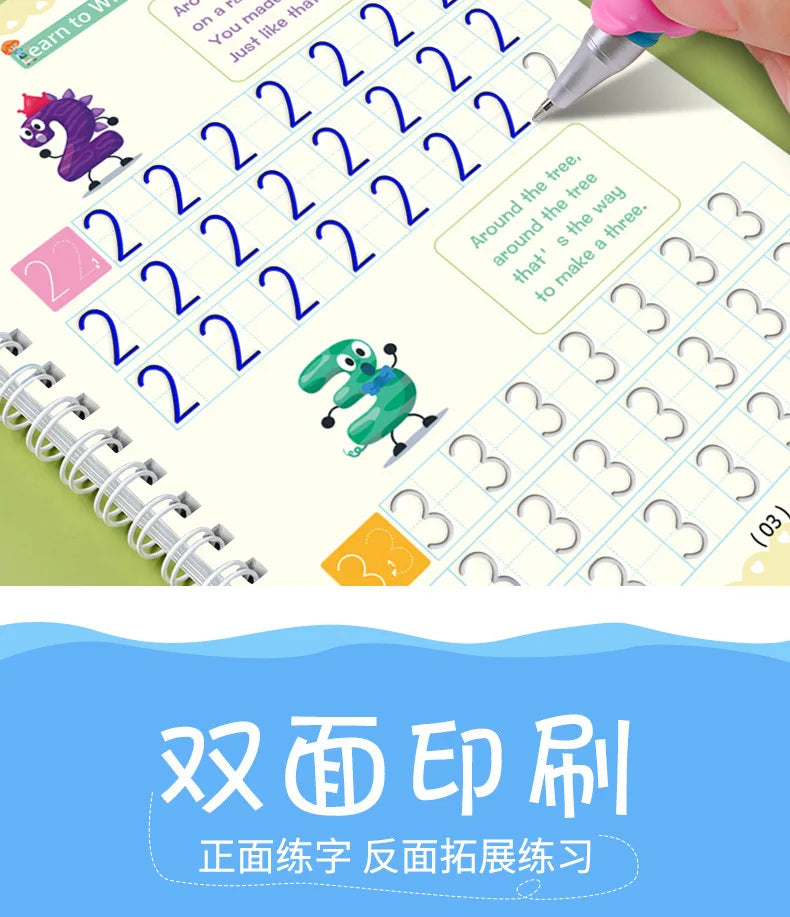 Magic Copybook Drawing Toys for Kids Montessori Reusable Pen Control Training Writing Sticker Learning Educational Toy Children