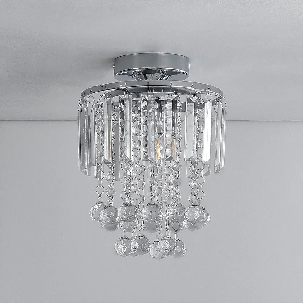 KOMORE Crystal Mount Ceiling Light 23cm /25cm / 30cm Dia for Living Room, Bedroom, Kitchen