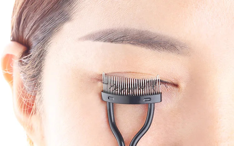 Eyelash Separator Metal Teeth Foldable Eyelash Curler Beauty Makeup Stainless Eyelash Brush Comb Mascara Curl Makeup Tool