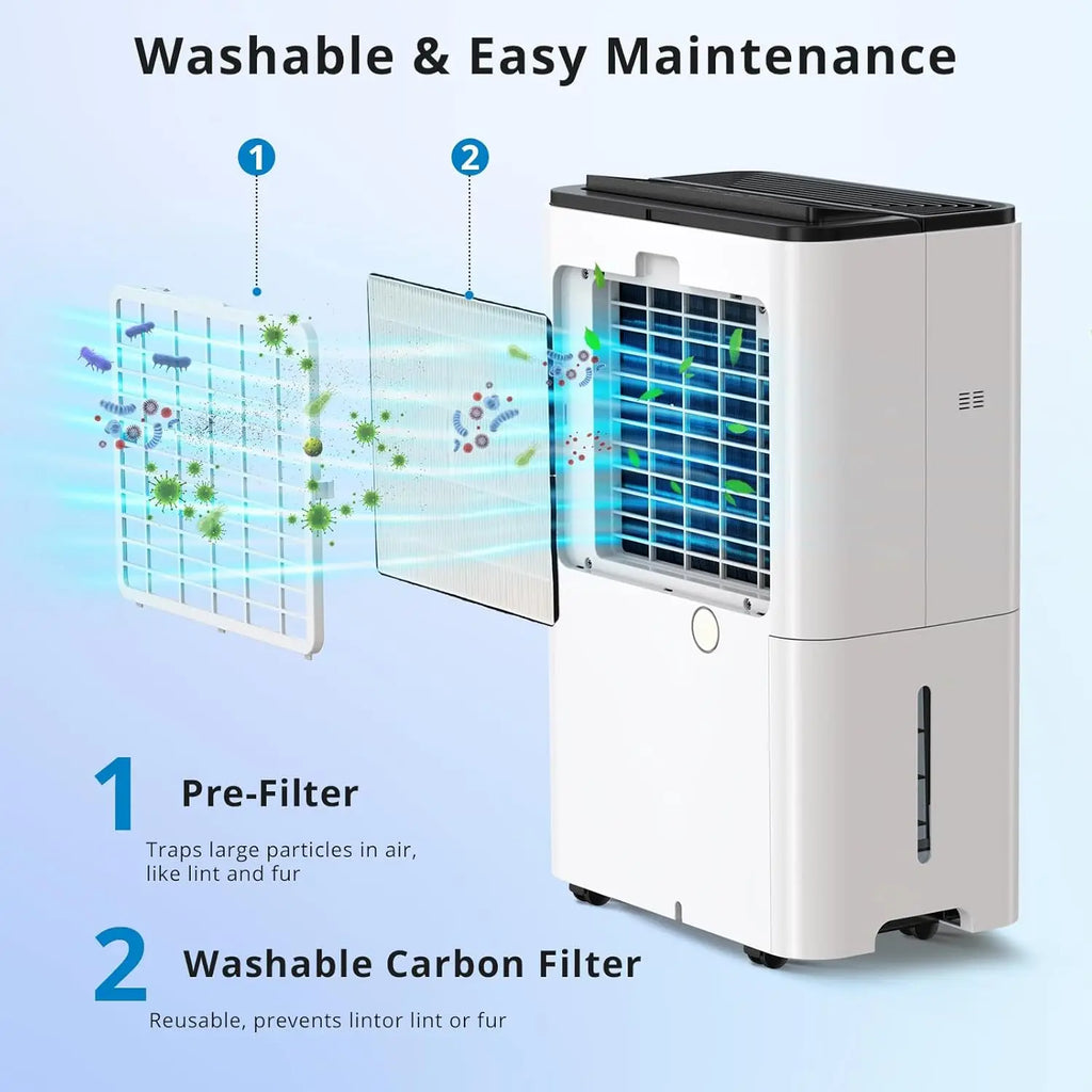 Dehumidifiers For Home 24L/Day Dehumidifier With Automatic Humidity Display Sleep Mode Childlock 24H Timer High-capacity