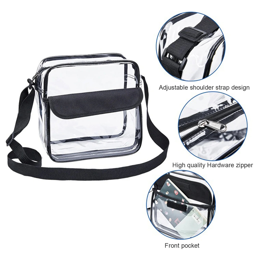 Women's Clear Crossbody Bags Adjustable Long Strap Transparent Packs Casual Outdoor Simple Style Shoulder Bags