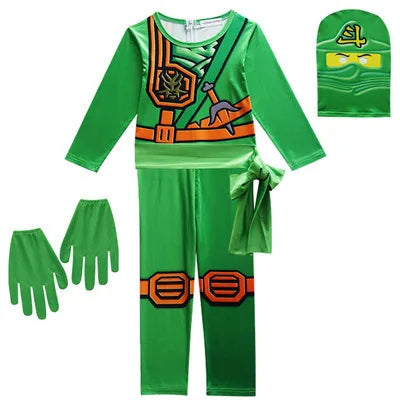 Leg Ninja Cosplay Superhero Jumpsuit Kids Anime Ninja Costume Fancy Party Dress Carnival Halloween Costume with Toy Fork
