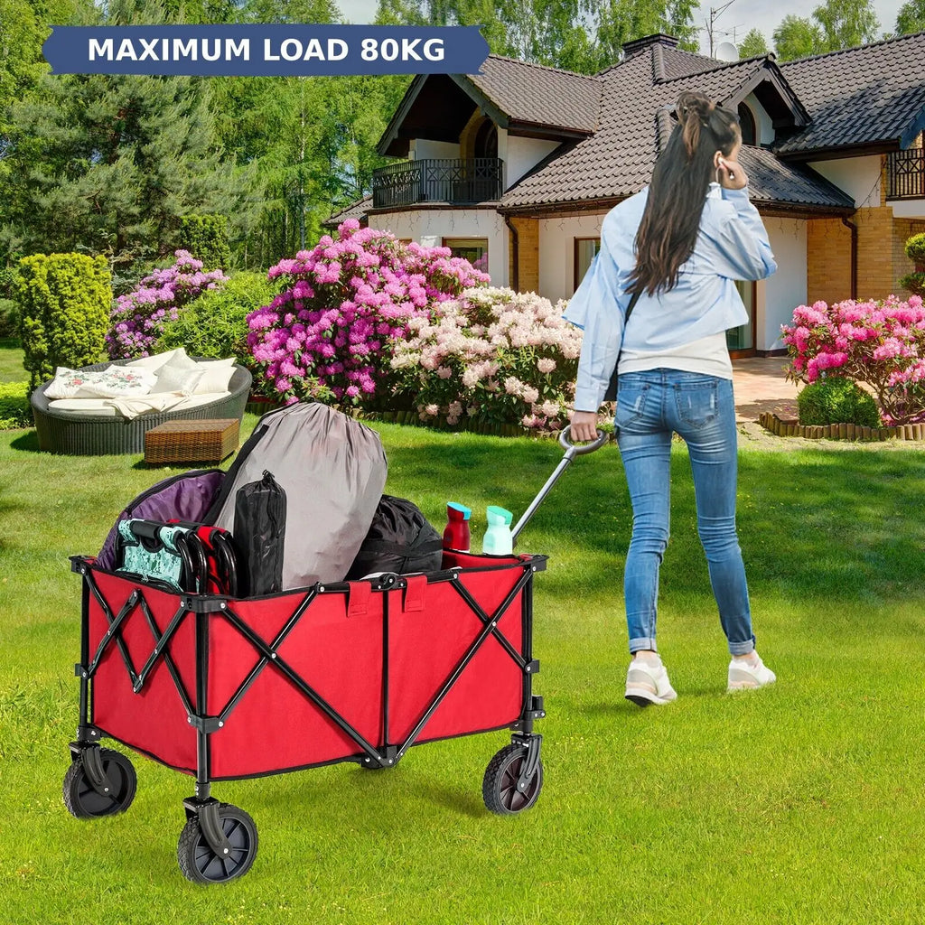 GOFLAME Folding Camping Wagon Collapsible Beach Garden Trolley Buggy Shopping Cart 212L