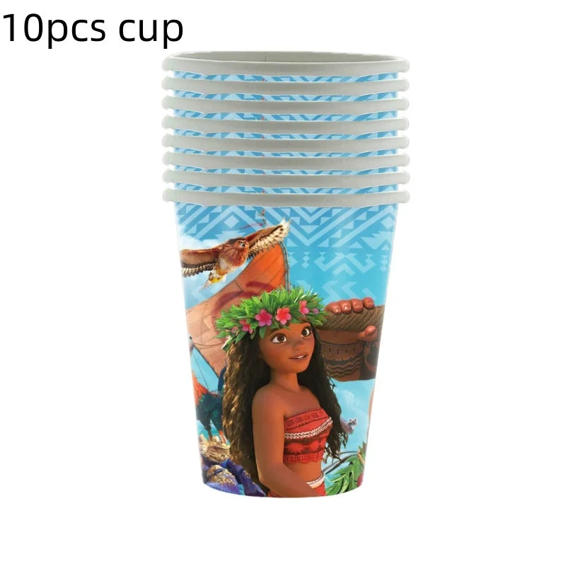 Disney Moana Birthday Party Decorations Supplie Moana Celebration Party Balloons Disposable Tableware Cup Plate Baby Shower Toys