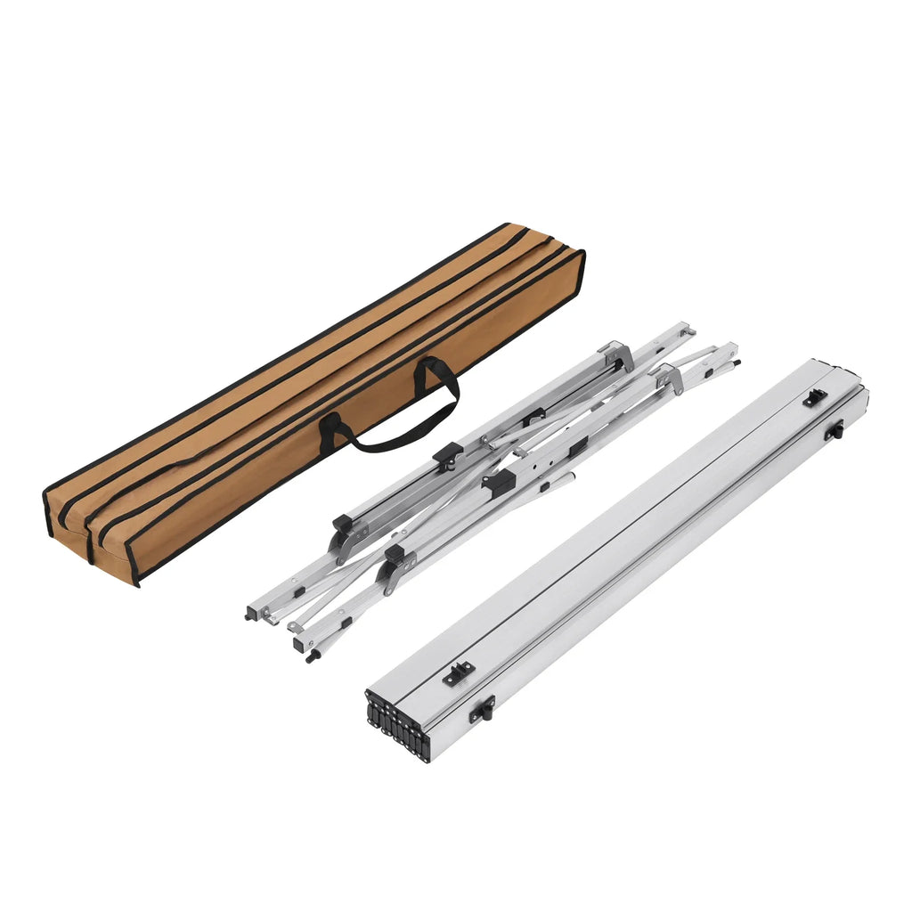 WOLTU Aluminum Folding Travel Camping Table with Carry Bag 120x68.5cm Adjustable Height Outdoor Garden Table for 4-6 People