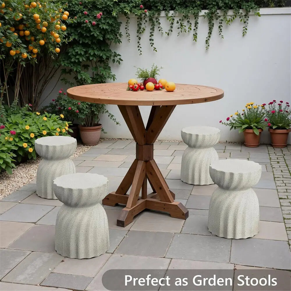 Contemporary Lightweight Concrete Accent Side Table Patio Hourglass Side End Table Garden Stool for Living Room Office