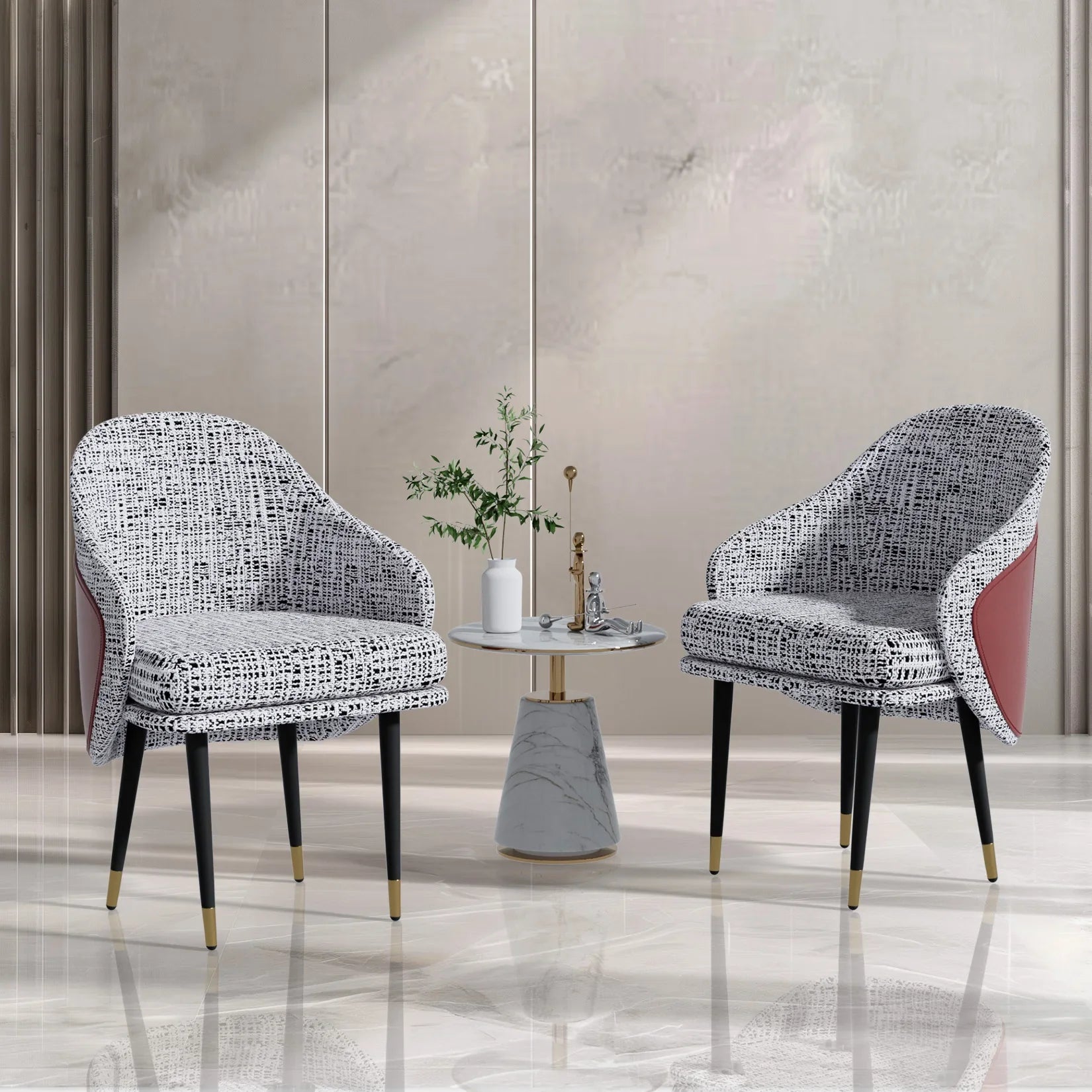 Modern Upholstered Dining Chairs, High-Density Sponge Foam, for Kitchen and Restaurant Dinner Chair, Set of 2