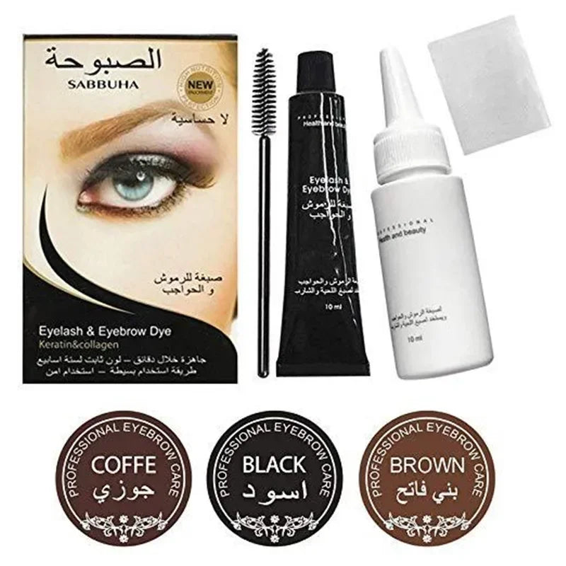Professional Eyelash Eyebrow Dye Gel - 15-Minute Fast Tint Brown Black Color Cream Kit