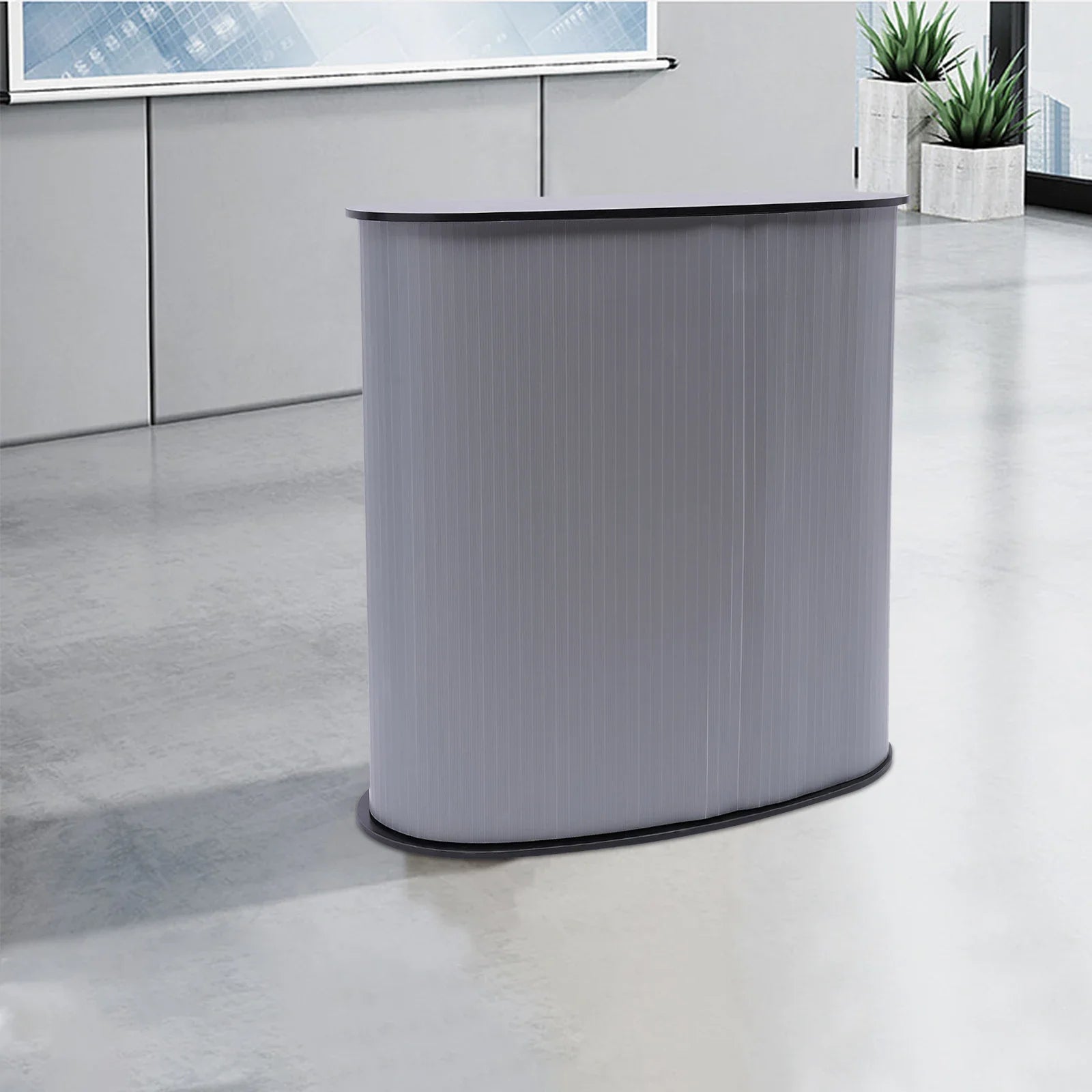 Front Desk Portable Exhibition Stand Plastic + Wood Podium Trade Show Table Counter Reception Desk