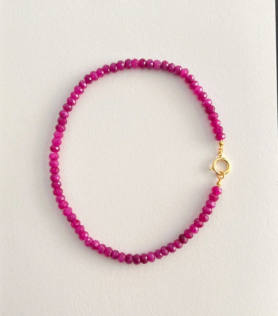 Colored Semi-precious Stone Fashion Necklace 5*8 Cut Natural Stone Beaded Necklace For women, Luxury Handmade  Jewelry