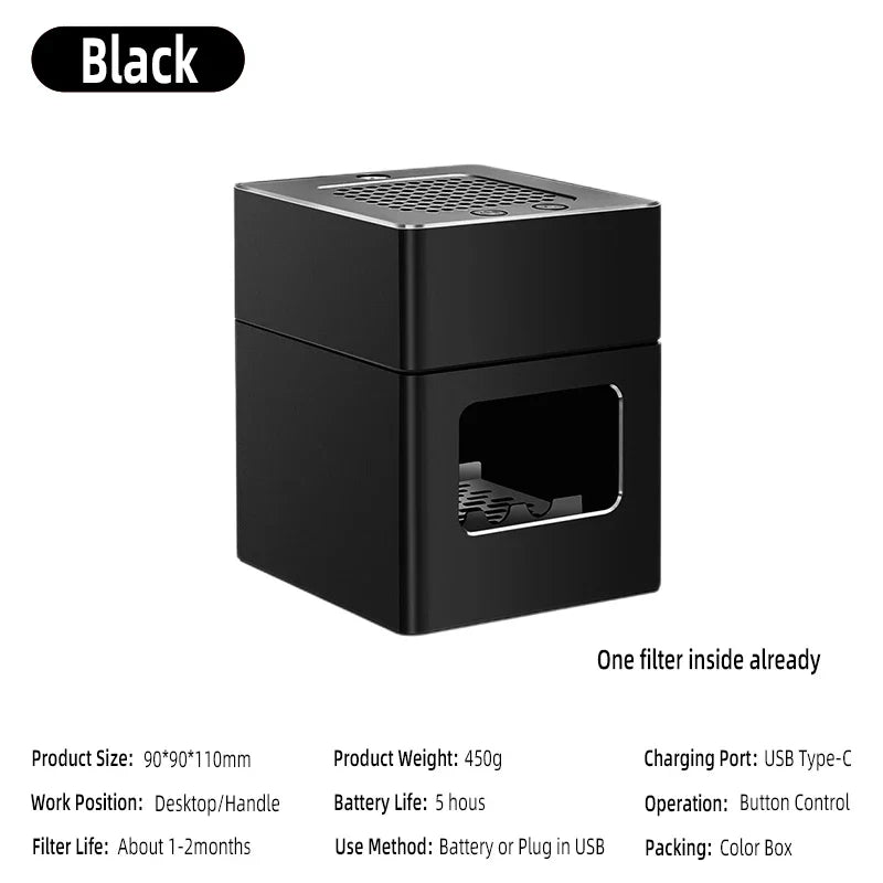 LONHOMON AP078 Ashtray Air Purifier USB Charging Anti Second-hand Smoke Desktop Ashtray Remove Odor Home Air Purifiers