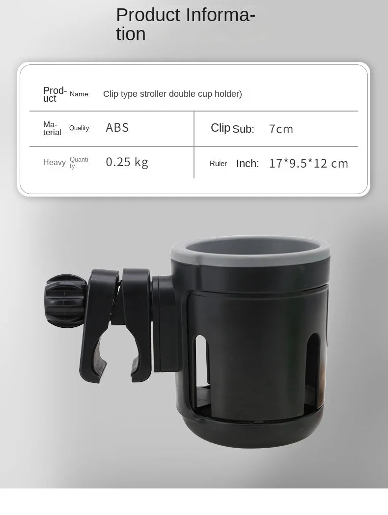 Stroller Cup Holder Phone Support Milk Bottle Drink Cup Holder Conversion 2 Cups for Universal Pram Baby Stroller Accessories