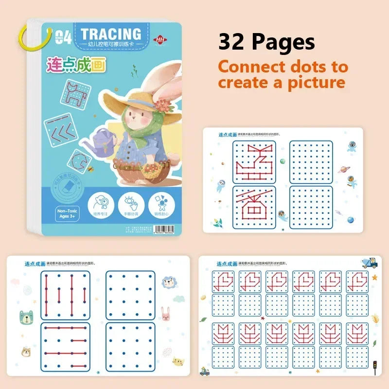 Magical Tracing Workbook Educational Montessori Books for Children Pen Control Training Reusable Calligraphy Copybook for Kids