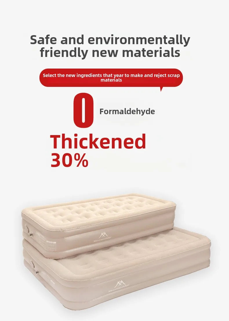 MOUNTAINHIKER 2025 Interior Air Mattress Glamping Mats PVC Inflatable Sleeping Mattress 1/3 Person Camping Bed Mat Built-in Pump
